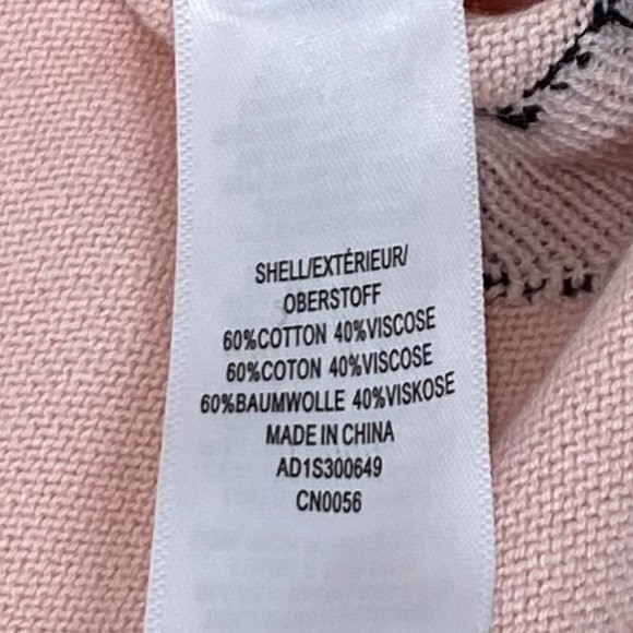 Women's Adrianna Papell Pinkish Peach Sweater with Black Hearts - Picture 8 of 16